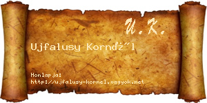 Ujfalusy Kornél névjegykártya