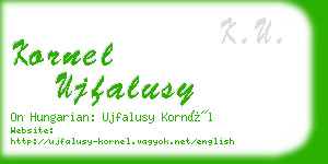 kornel ujfalusy business card